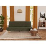 BEST MOBILIER Soan - banquette 2 places convertible clic-clac en velours texturé. Coloris disponibles : Noir, Beige, Gris, Orange, Vert