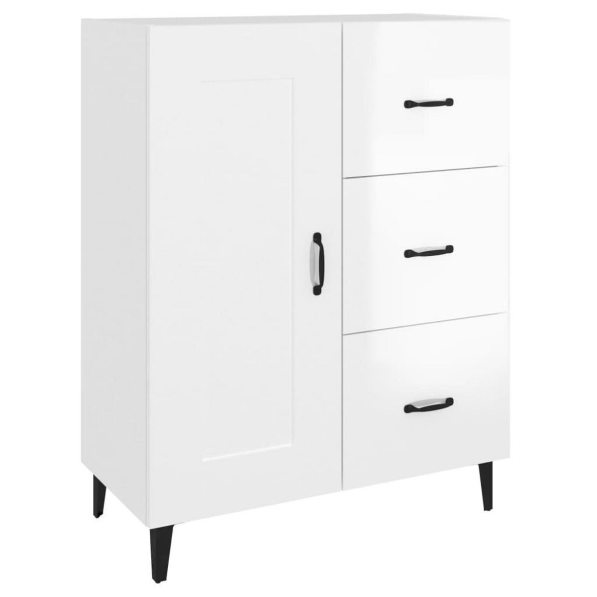 VIDAXL Buffet Blanc brillant 69,5x34x90 cm Bois d'ingenierie