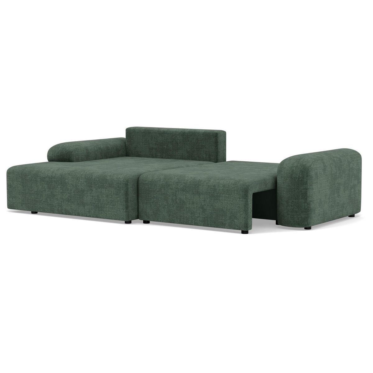 BEST MOBILIER Rebecca - canapé d'angle gauche 4 places convertible avec coffre en velours texturé