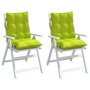 Voir la diapositive 4 : VIDAXL Coussins de chaise a dossier bas lot de 2 vert vif