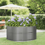 VIDAXL Lit sureleve de jardin Gris 140x140x68cm Acier enduit de poudre
