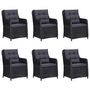 Voir la diapositive 2 : VIDAXL Ensemble a manger de jardin 9 pcs Resine tressee Noir