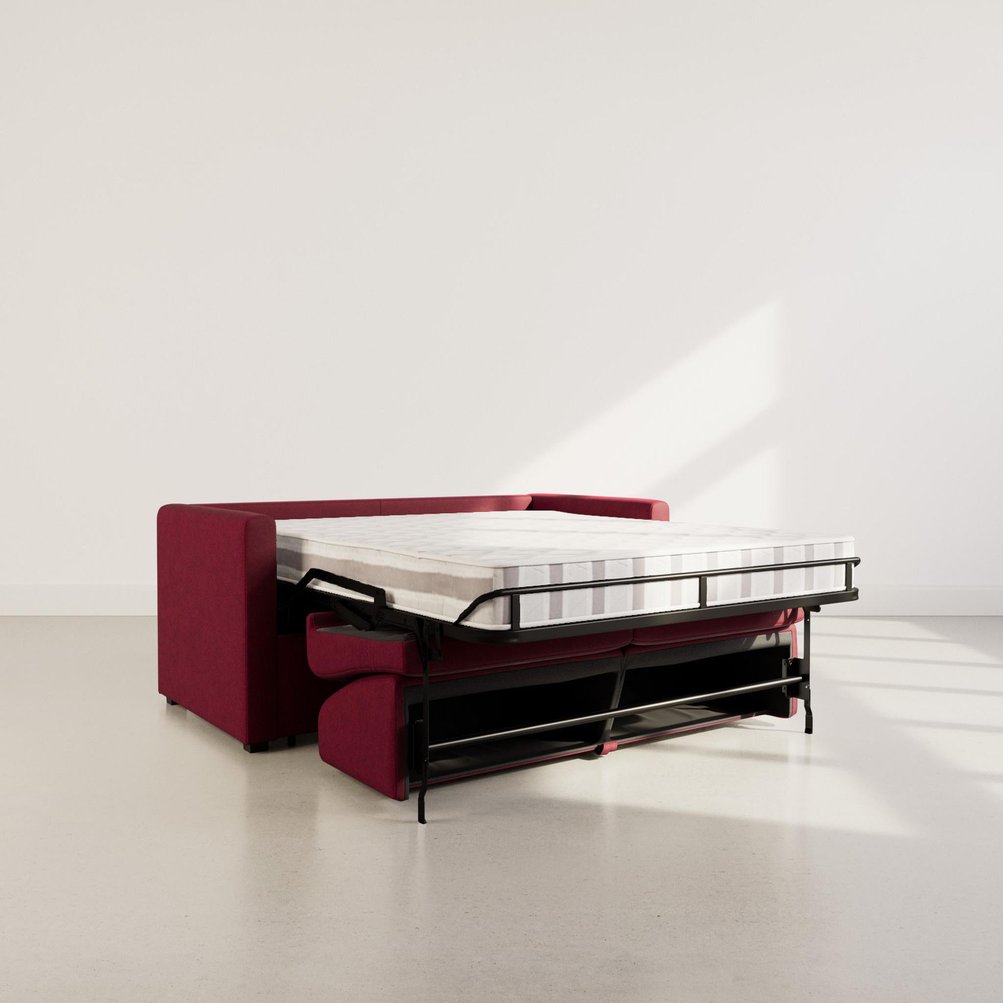 Voir la diapositive 2 : BEST MOBILIER Julia - canapé 3 places convertible express couchage quotidien 140 cm matelas 14 cm en tissu