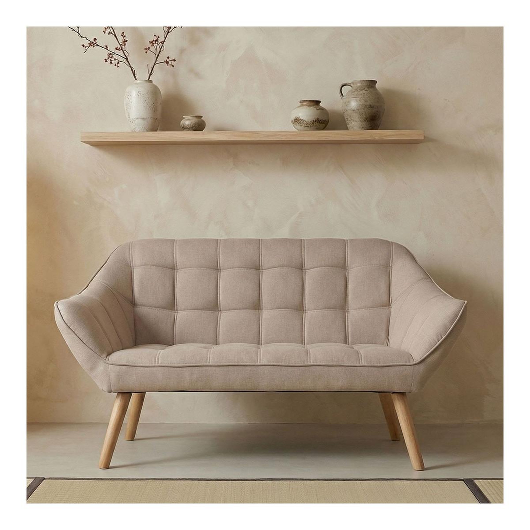 Voir la diapositive 5 : Paris Prix Canapé 2 places scandinave  taone  128cm beige