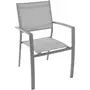 CREADOR Lot de 4 fauteuils de jardin en aluminium taupe CLARA