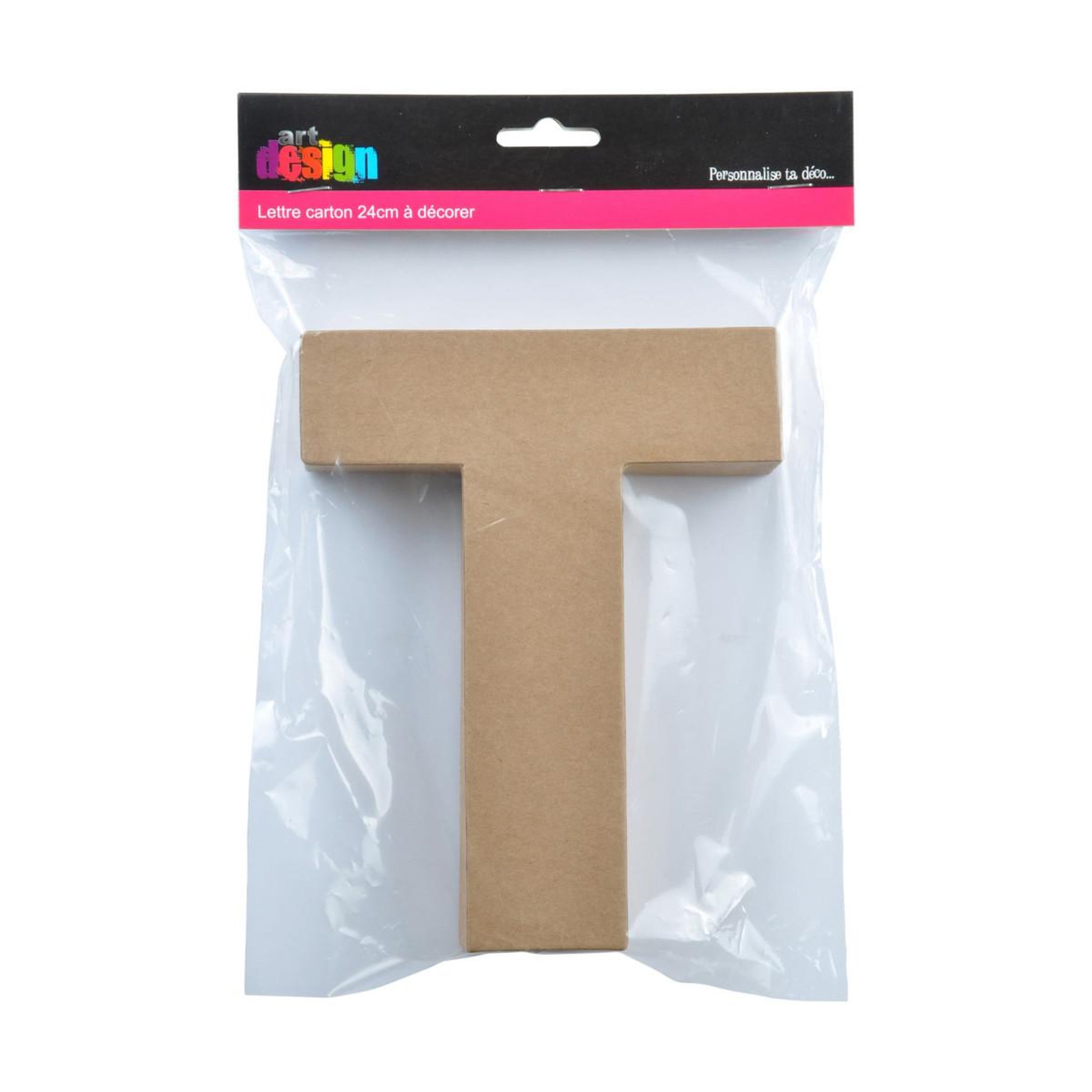 Voir la diapositive 2 : ARTDESIGN Décoration Murale  Lettres Carton T  18cm Naturel