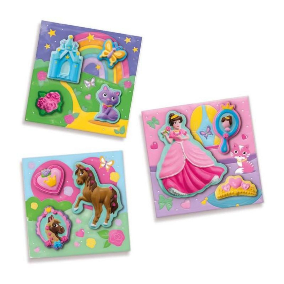 SES Creative Moulage et peinture - Toiles pour peindre des princesses 3x - Loisirs créatifs - SES CREATIVE - Réaliser 3 peintures de prince