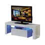 Voir la diapositive 1 : Habitat et Jardin Meuble TV LED  Borda  - 130 x 34 x 45 cm - Blanc laqué