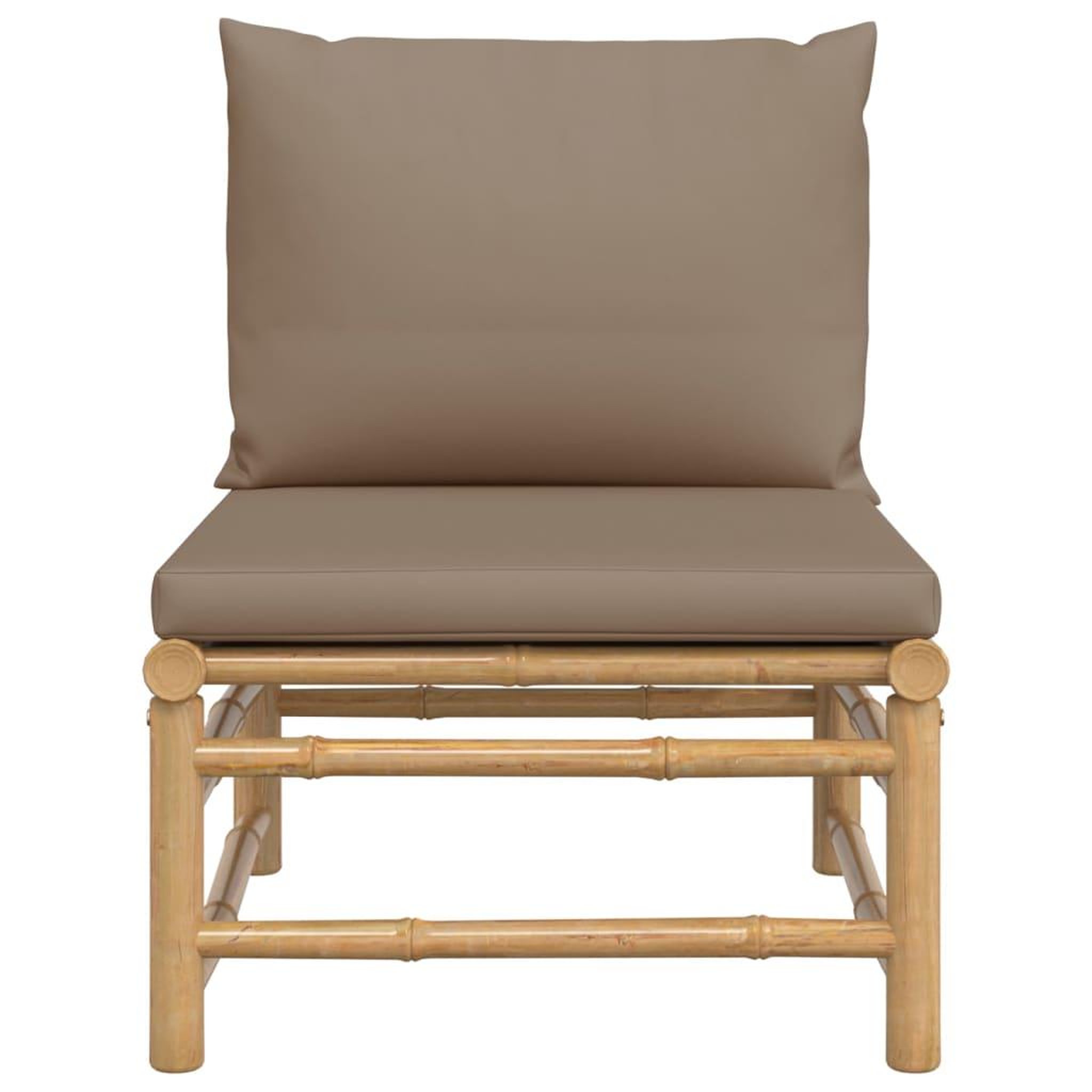 Voir la diapositive 3 : VIDAXL Canape central de jardin avec coussins taupe bambou