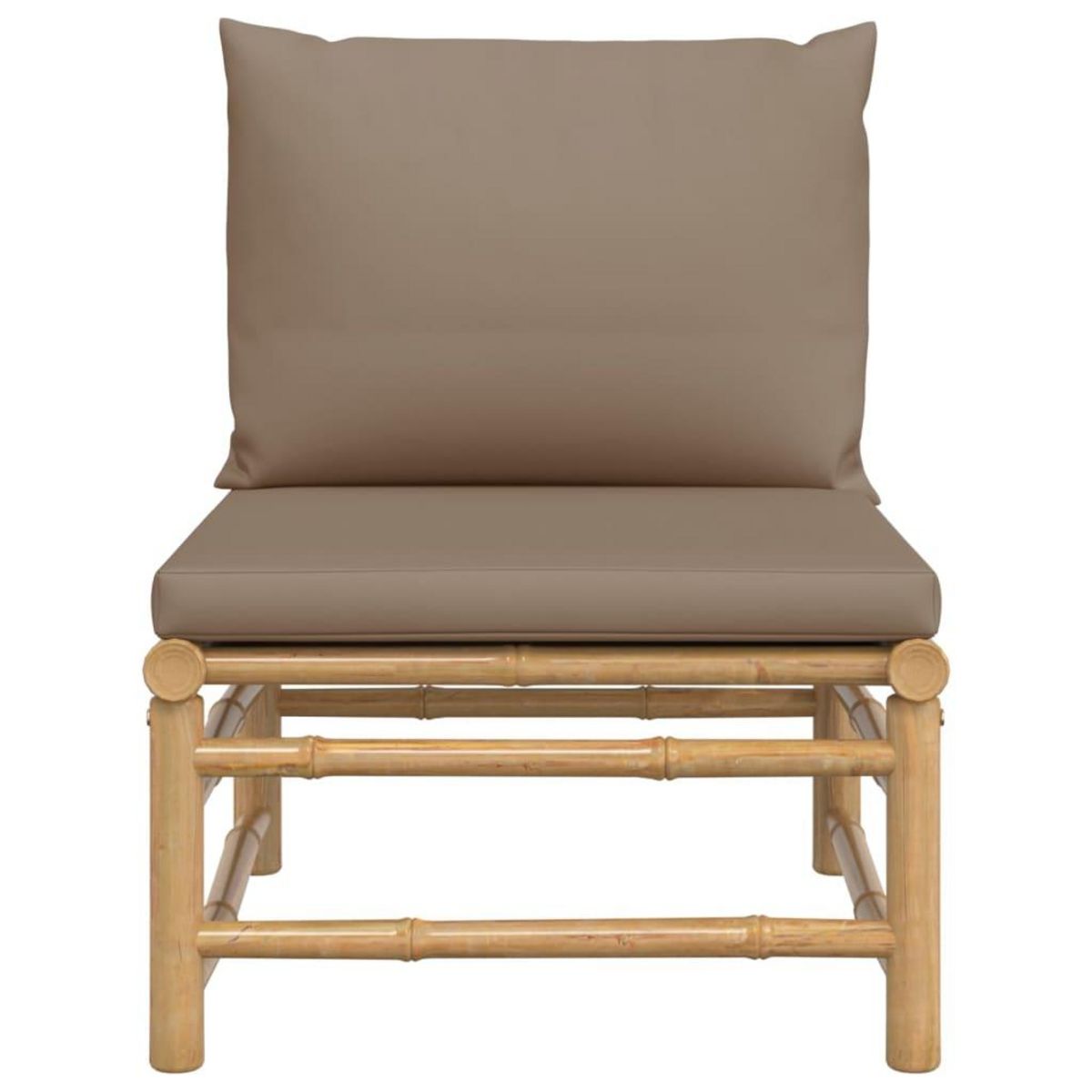 VIDAXL Canape central de jardin avec coussins taupe bambou