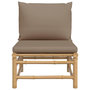 Voir la diapositive 3 : VIDAXL Canape central de jardin avec coussins taupe bambou