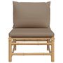 Voir la diapositive 3 : VIDAXL Canape central de jardin avec coussins taupe bambou