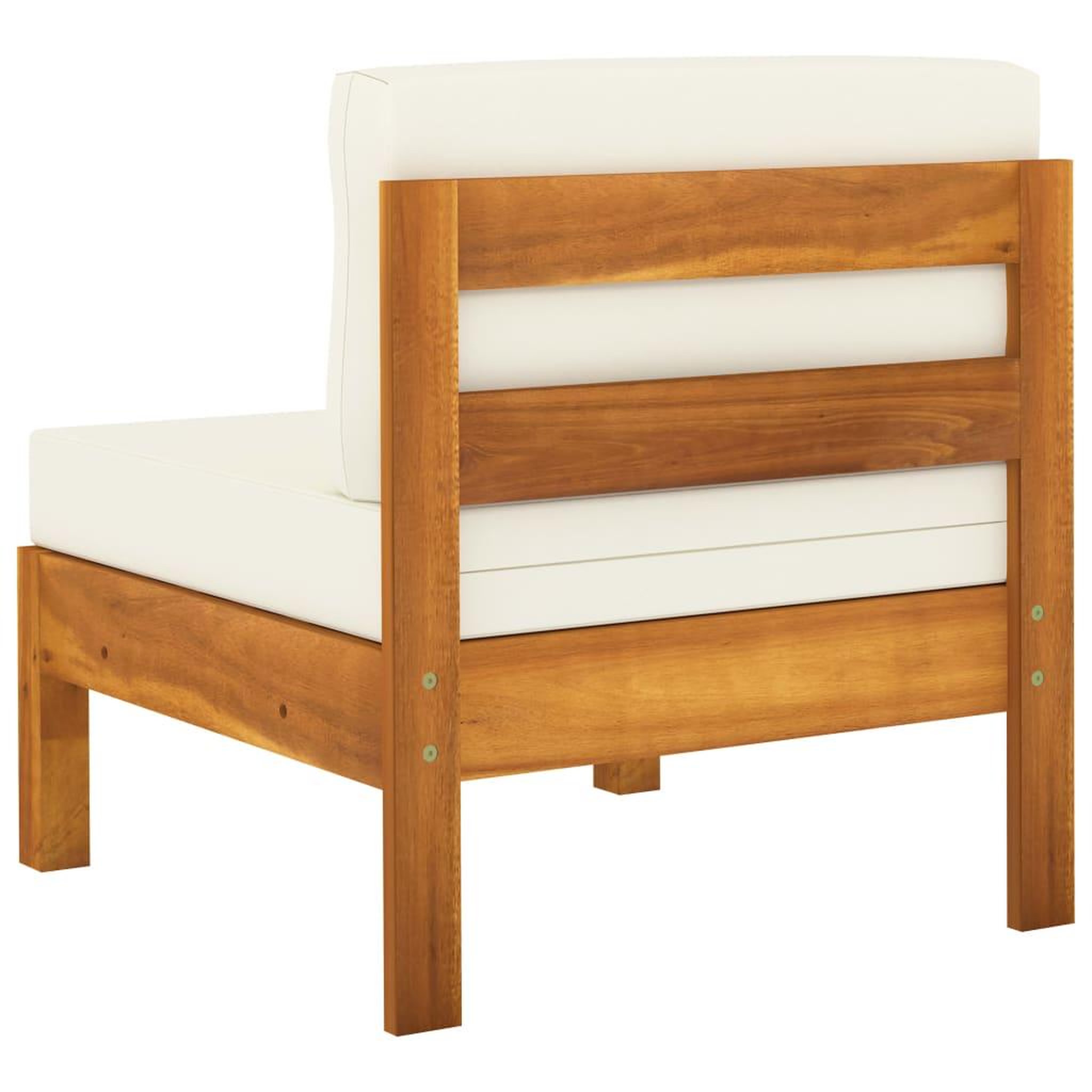 Voir la diapositive 4 : VIDAXL Canape central avec coussins blanc creme Bois d'acacia solide