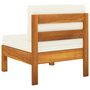 Voir la diapositive 4 : VIDAXL Canape central avec coussins blanc creme Bois d'acacia solide