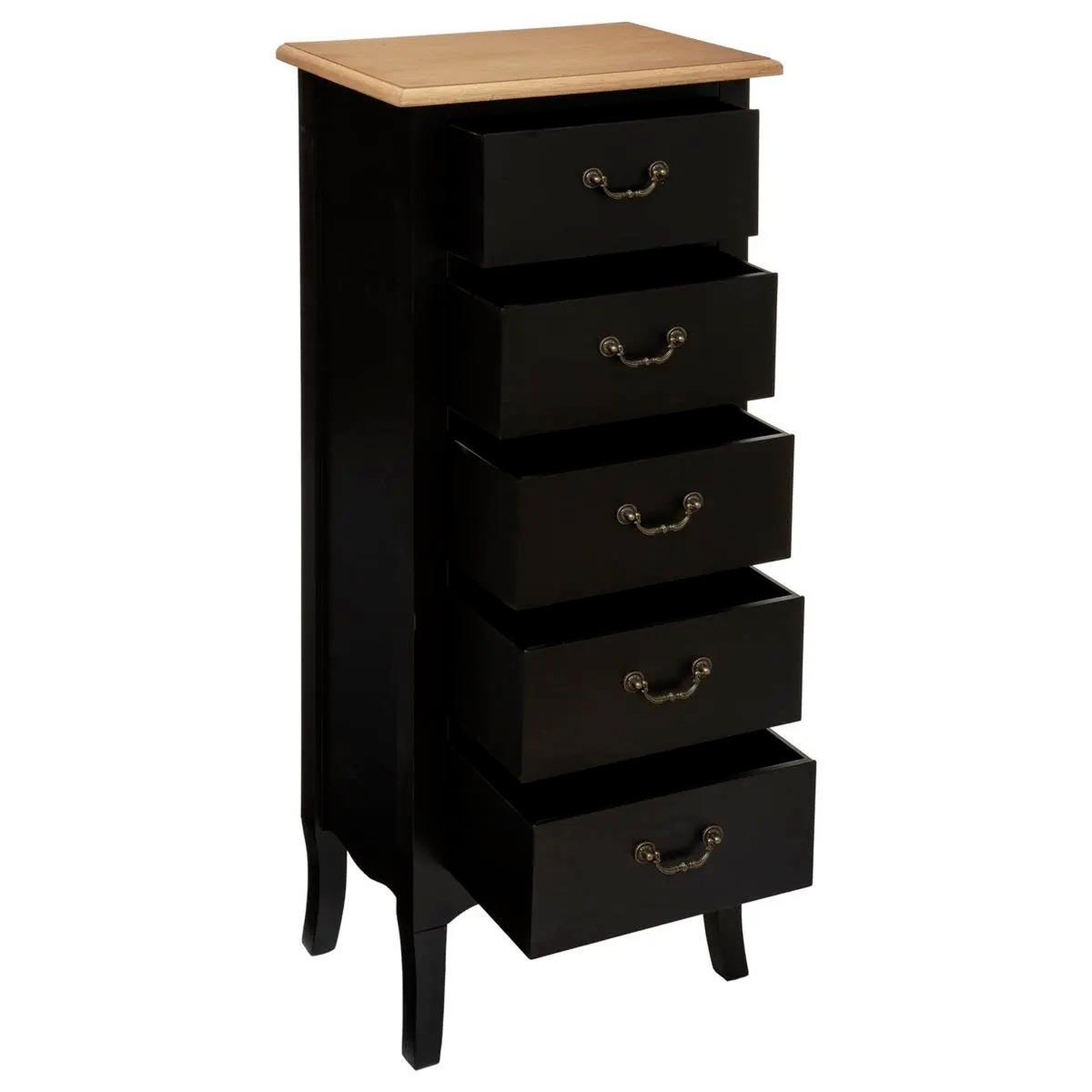 Voir la diapositive 2 : ATMOSPHERA Chiffonnier 5 tiroirs  chrysa  113cm noir