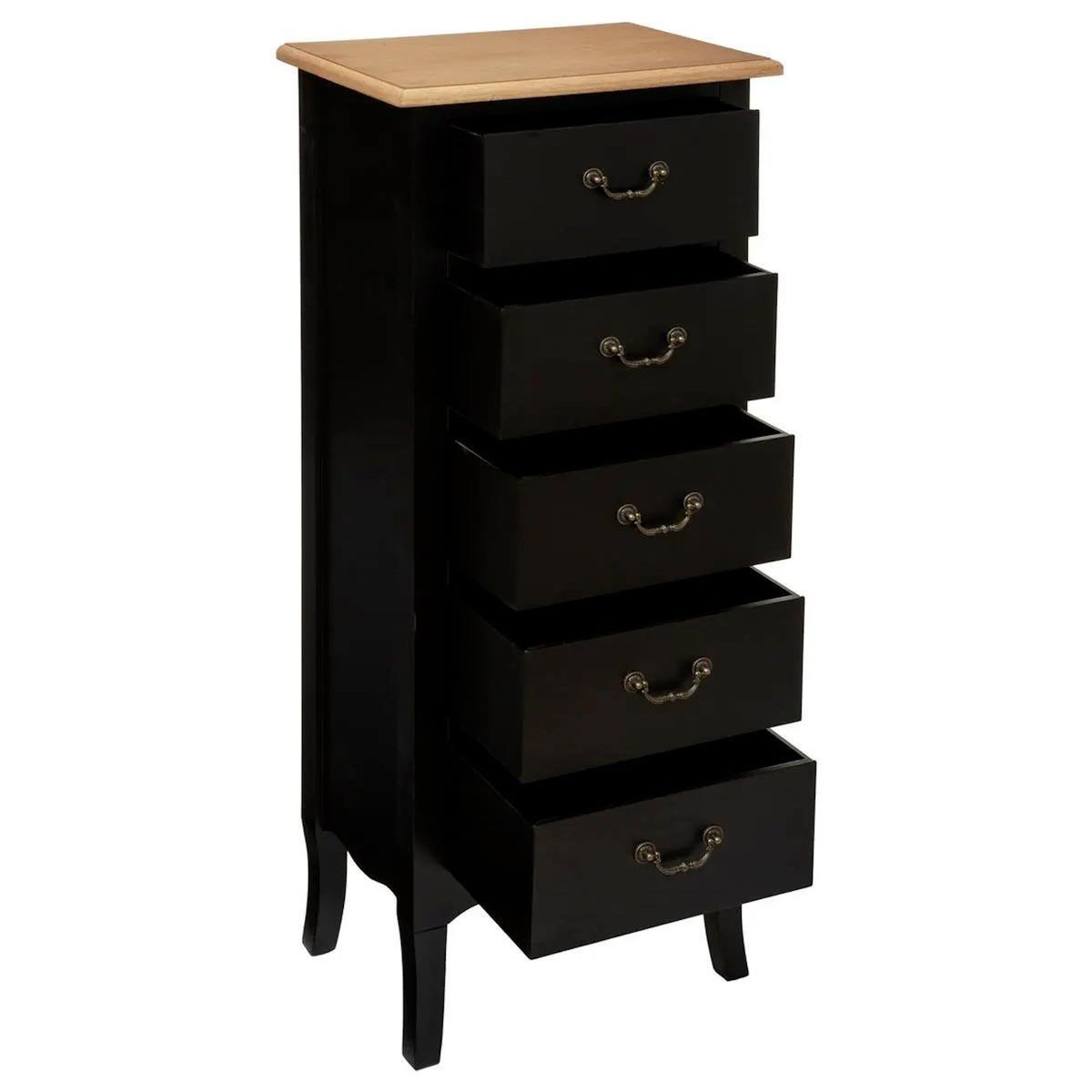 ATMOSPHERA Chiffonnier 5 Tiroirs  Chrysa  113cm Noir