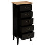 Voir la diapositive 2 : ATMOSPHERA Chiffonnier 5 Tiroirs  Chrysa  113cm Noir
