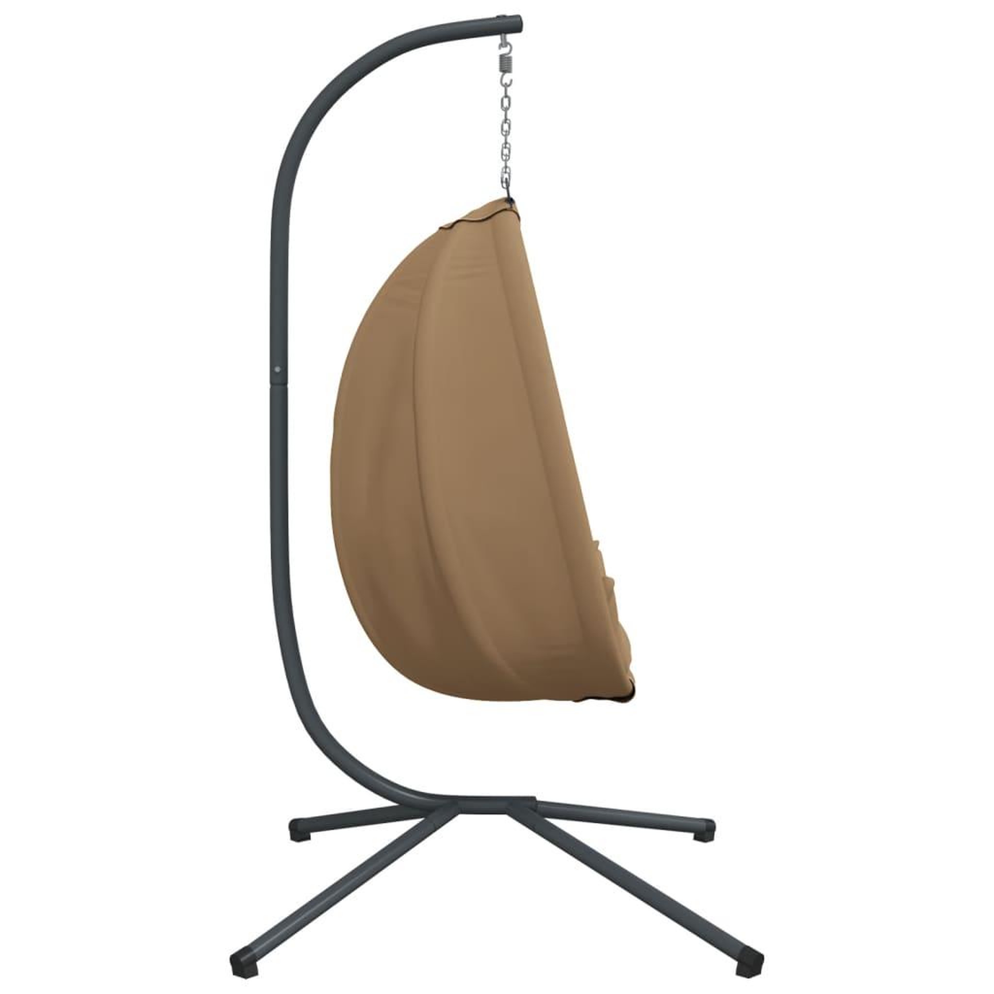 Voir la diapositive 5 : VIDAXL Chaise suspendue en forme d'œuf et support taupe tissu et acier