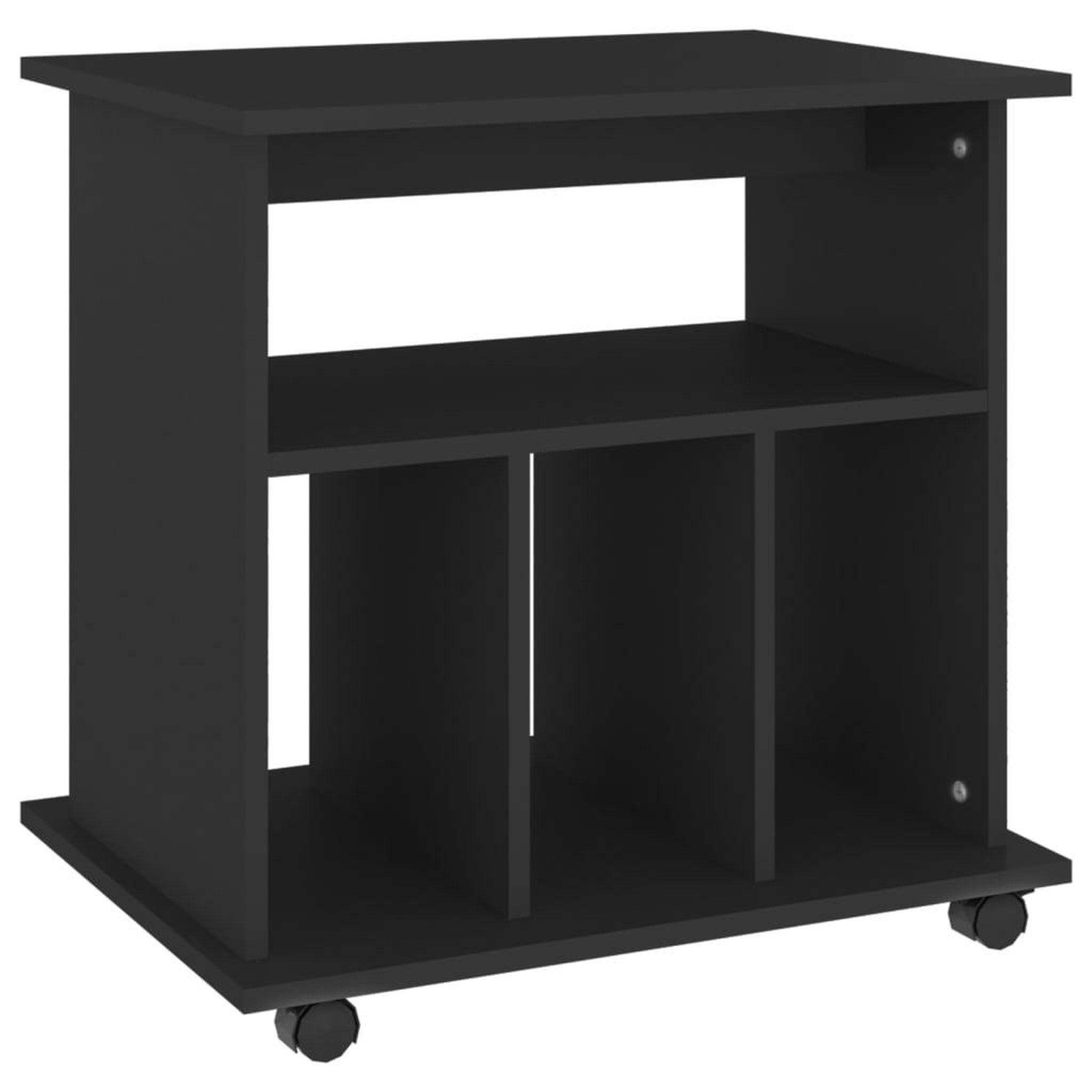 Voir la diapositive 2 : VIDAXL Armoire a roulettes Noir 60x45x60 cm Bois d'ingenierie