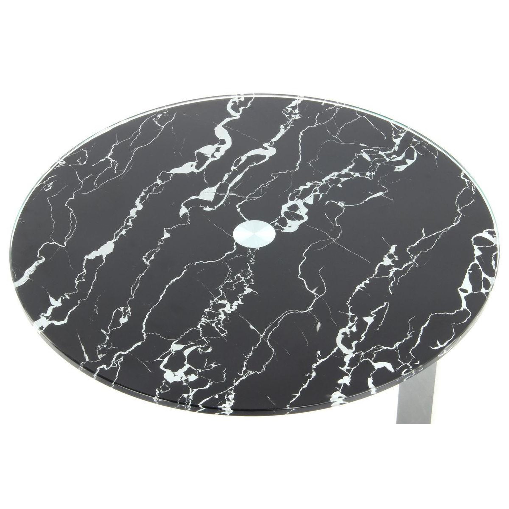Voir la diapositive 2 : Paris Prix Table d'appoint design  quentin  53cm argent & noir
