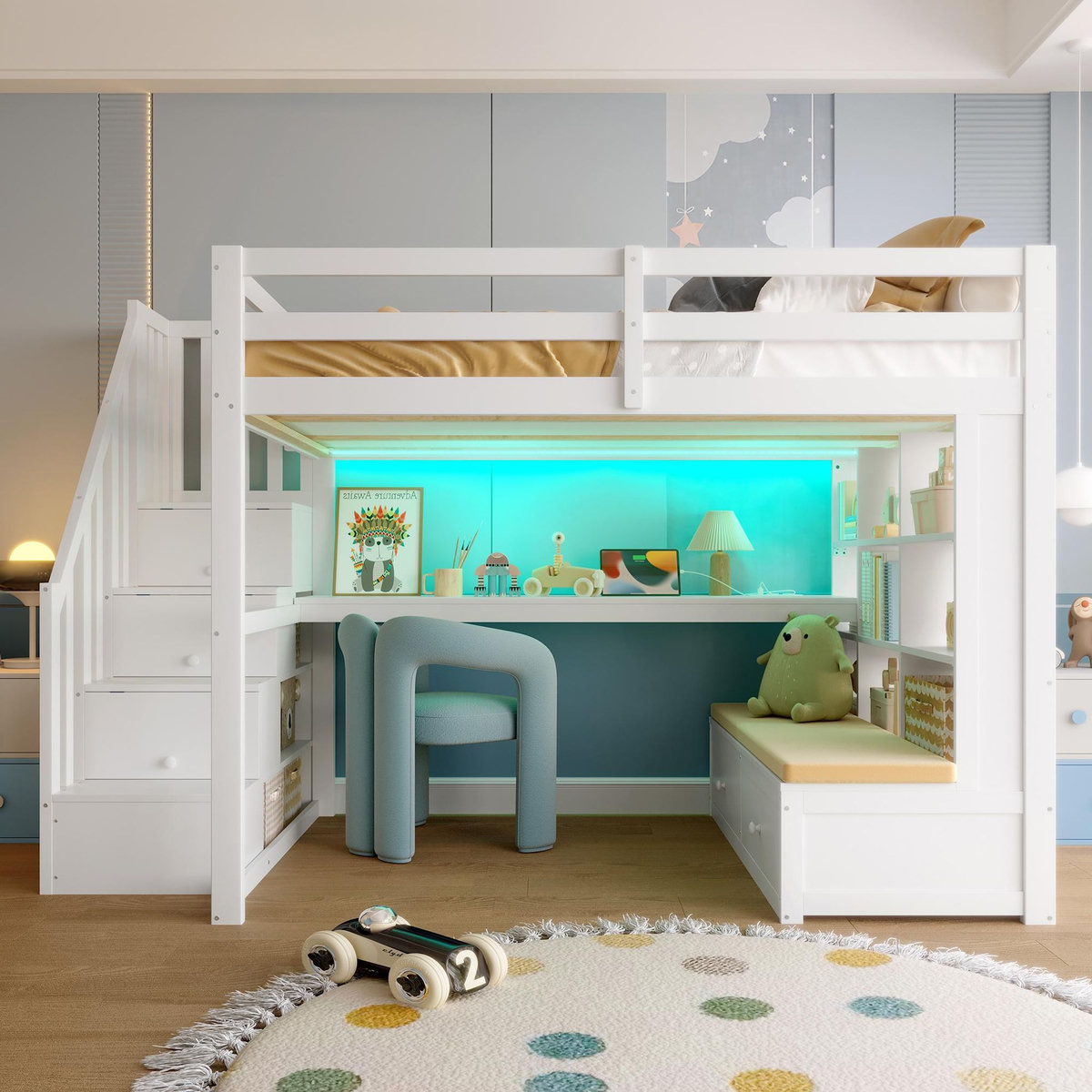 MERAX Lit mezzanine enfant