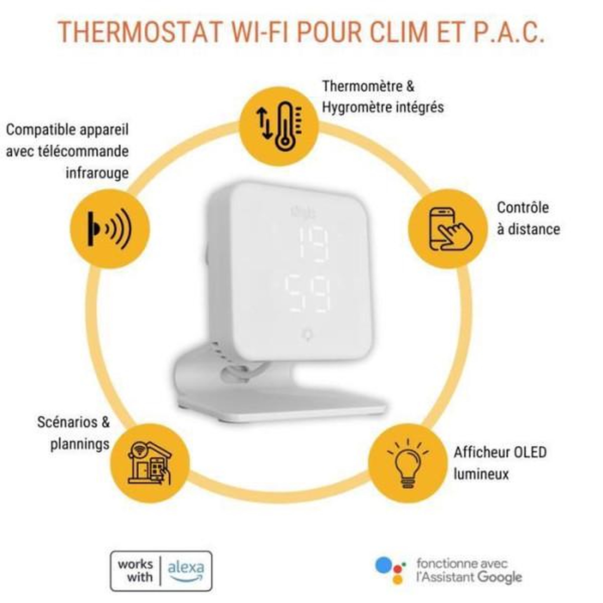 Voir la diapositive 2 : KONYKS Thermostat wi-fi pour pompes a chaleur et climatiseurs