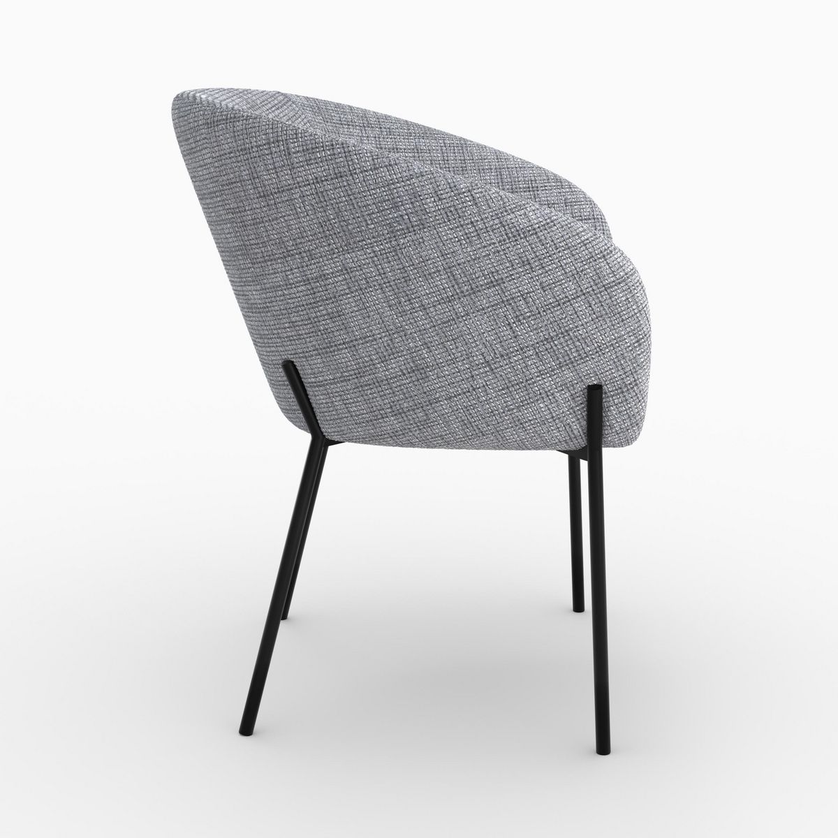 Rendez vous déco Chaise en tissu blanc chiné - Andy