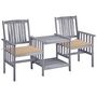 Voir la diapositive 1 : VIDAXL Chaises de jardin avec table a the et coussins Acacia solide