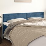 VIDAXL Tetes de lit 2 pcs Bleu fonce 100x5x78/88 cm Velours