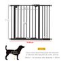 Voir la diapositive 3 : PAWHUT Barrière de sécurité chien - porte double verrouillage - L.94 cm max. - sans perçage - métal noir
