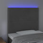 Voir la diapositive 3 : VIDAXL Tete de lit a LED Gris fonce 80x5x118/128 cm Velours