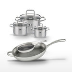 ELO Lot 2 Poêles Elo Relief Evolution 32/24cm et 3 Faitouts Elo Citrin 12/14/20cm