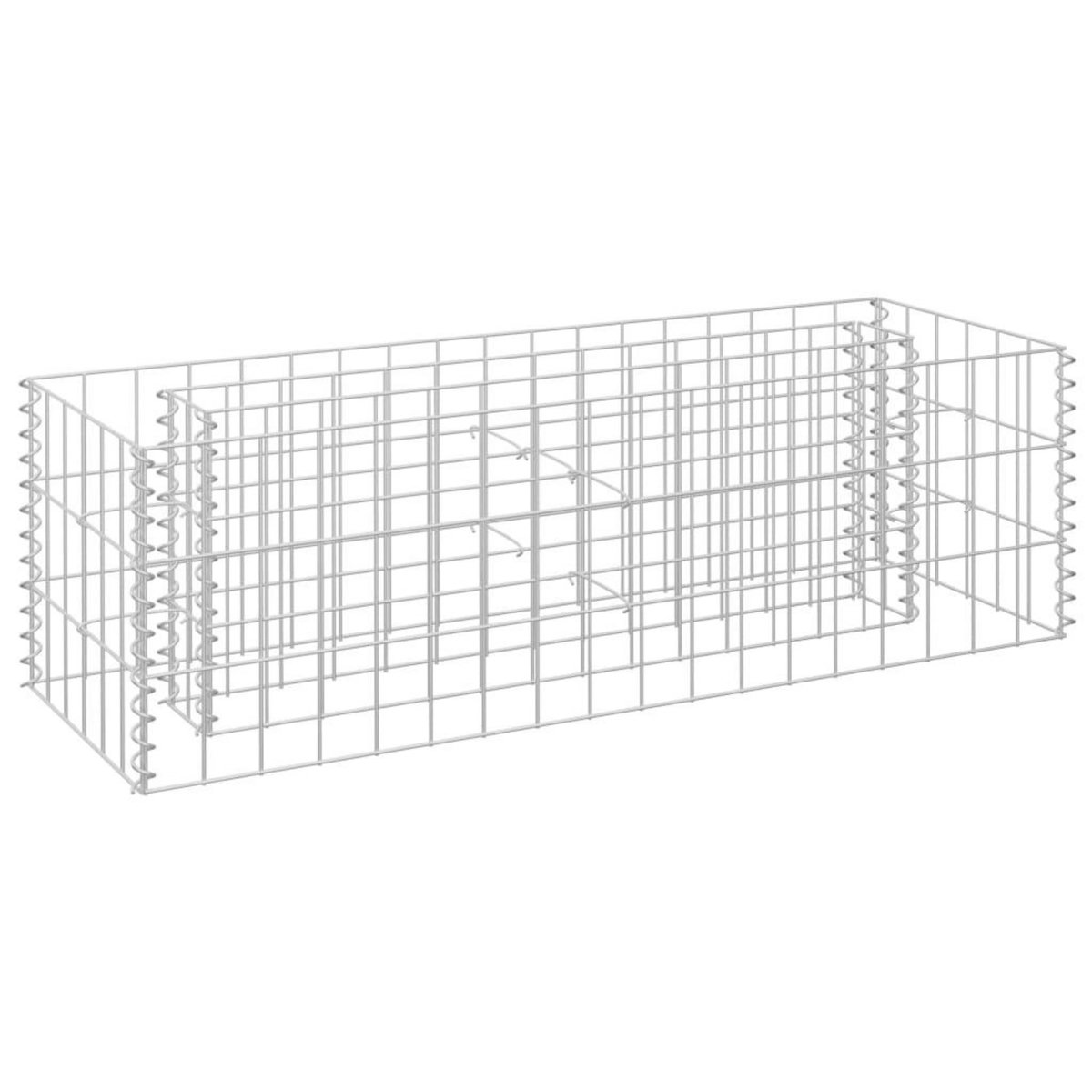 VIDAXL Lit sureleve a gabion Acier galvanise 90x30x30 cm