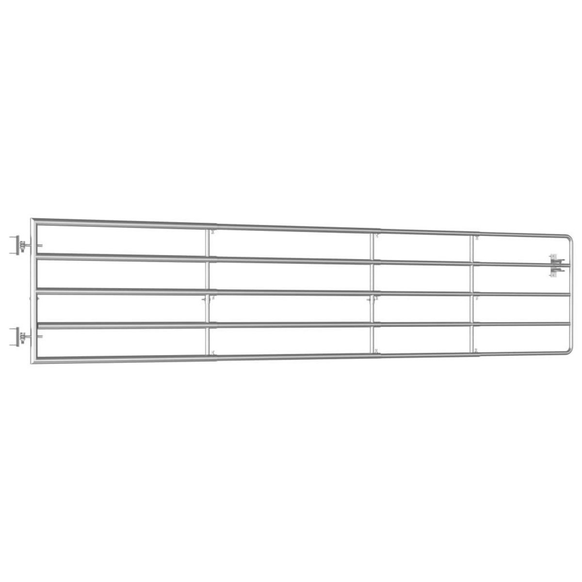 VIDAXL Portillon a 5 barres Acier (150-400)x90 cm Argente