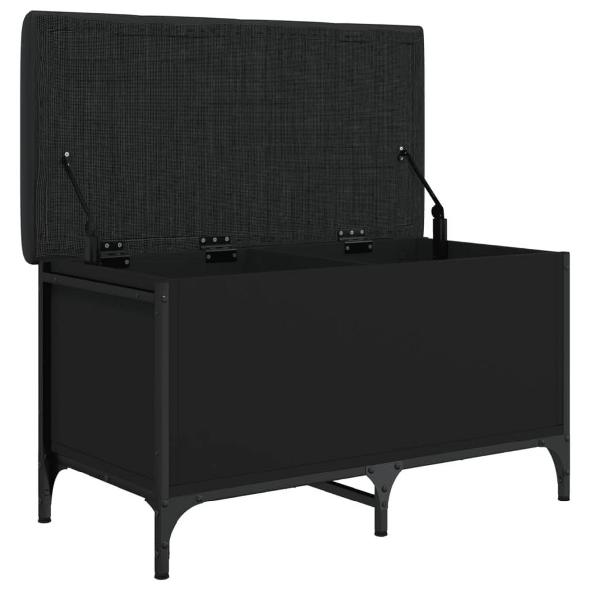 VIDAXL Banc de rangement noir 82x42x45 cm bois d'ingenierie