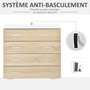 Voir la diapositive 5 : HOMCOM Commode meuble de rangement style contemporain 4 tiroirs 76 x 35 x 72 cm blanc et couleur bois