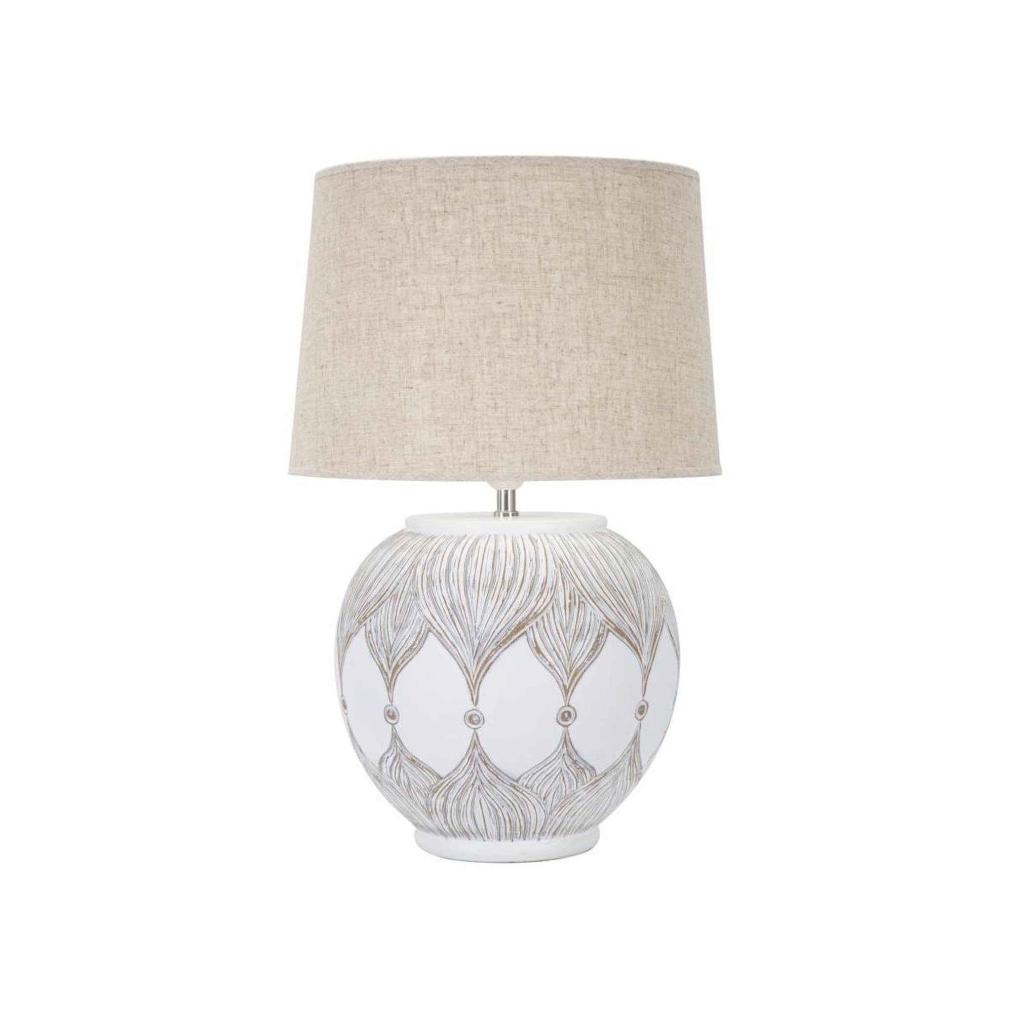 Paris Prix Lampe à poser en résine  atene  59cm blanc & naturel