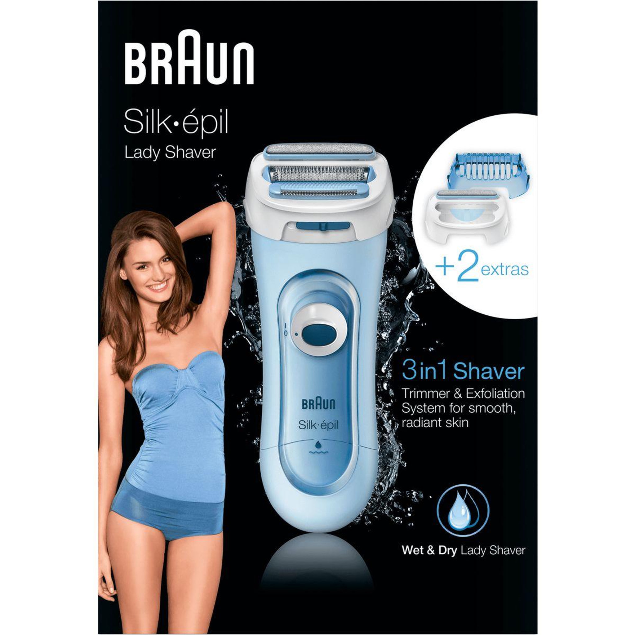 Voir la diapositive 3 : BRAUN Rasoir électrique femme silk-épil ls5160 wd bleu