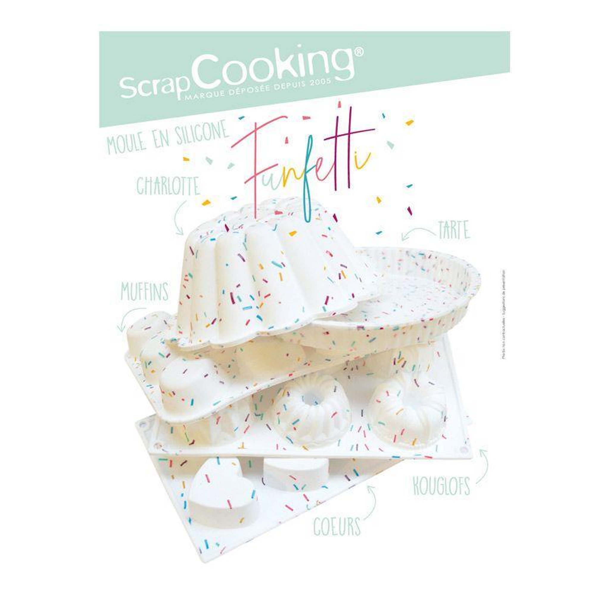 Voir la diapositive 1 : SCRAPCOOKING Moule silicone 6 kouglof - funfetti