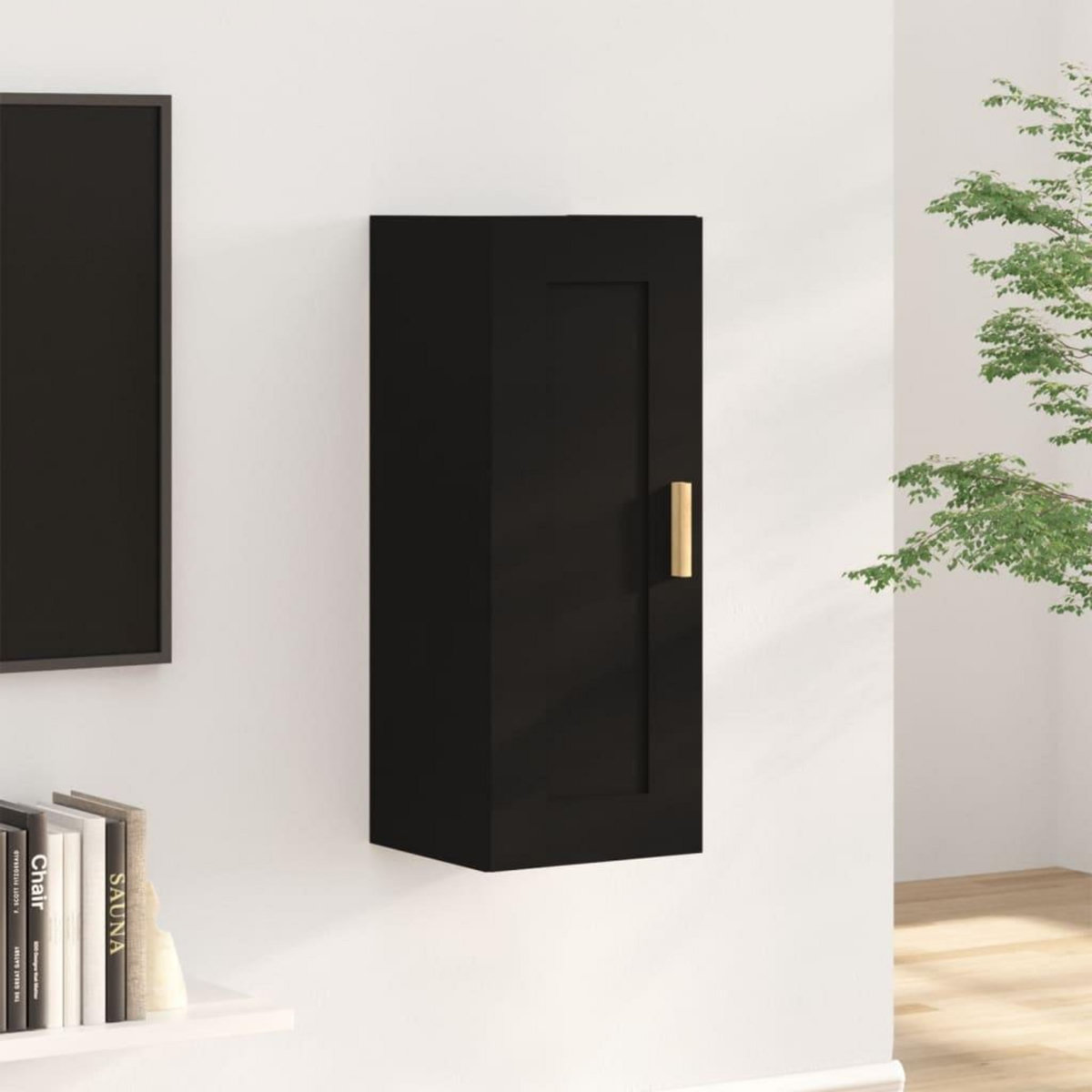 VIDAXL Armoire murale Noir 35x34x90 cm Bois d'ingenierie