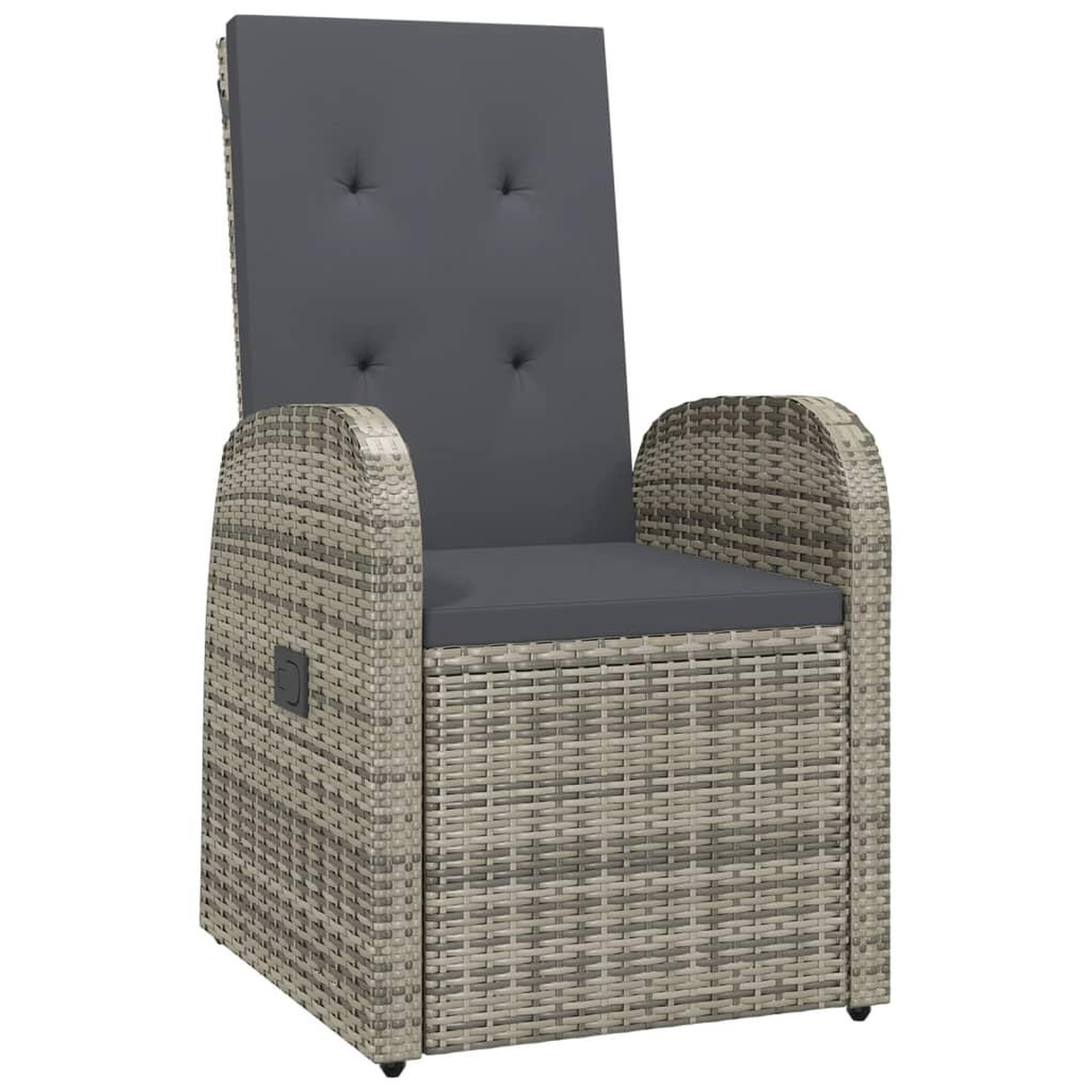 Voir la diapositive 3 : VIDAXL Ensemble a manger de jardin 11pcs avec coussins gris poly rotin