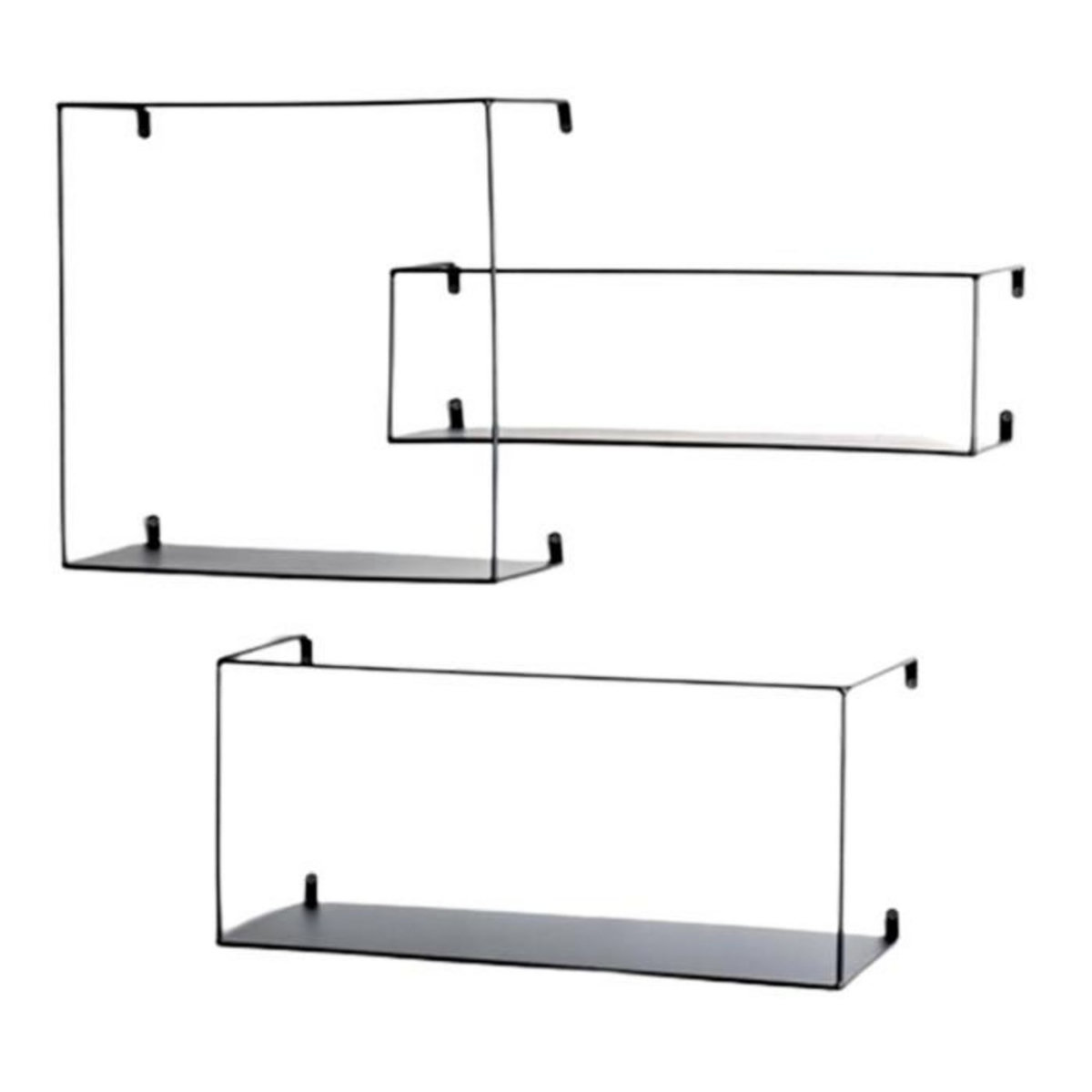 Paris Prix Lot de 3 Étagères Murales Déco  Chiba  55cm Noir