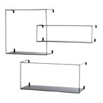 Paris Prix Lot de 3 Étagères Murales Déco  Chiba  55cm Noir