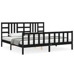 VIDAXL Cadre de lit sans matelas noir 200x200 cm bois massif de pin