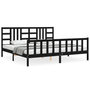 Voir la diapositive 1 : VIDAXL Cadre de lit sans matelas noir 200x200 cm bois massif de pin