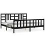 Voir la diapositive 1 : VIDAXL Cadre de lit sans matelas noir 200x200 cm bois massif de pin