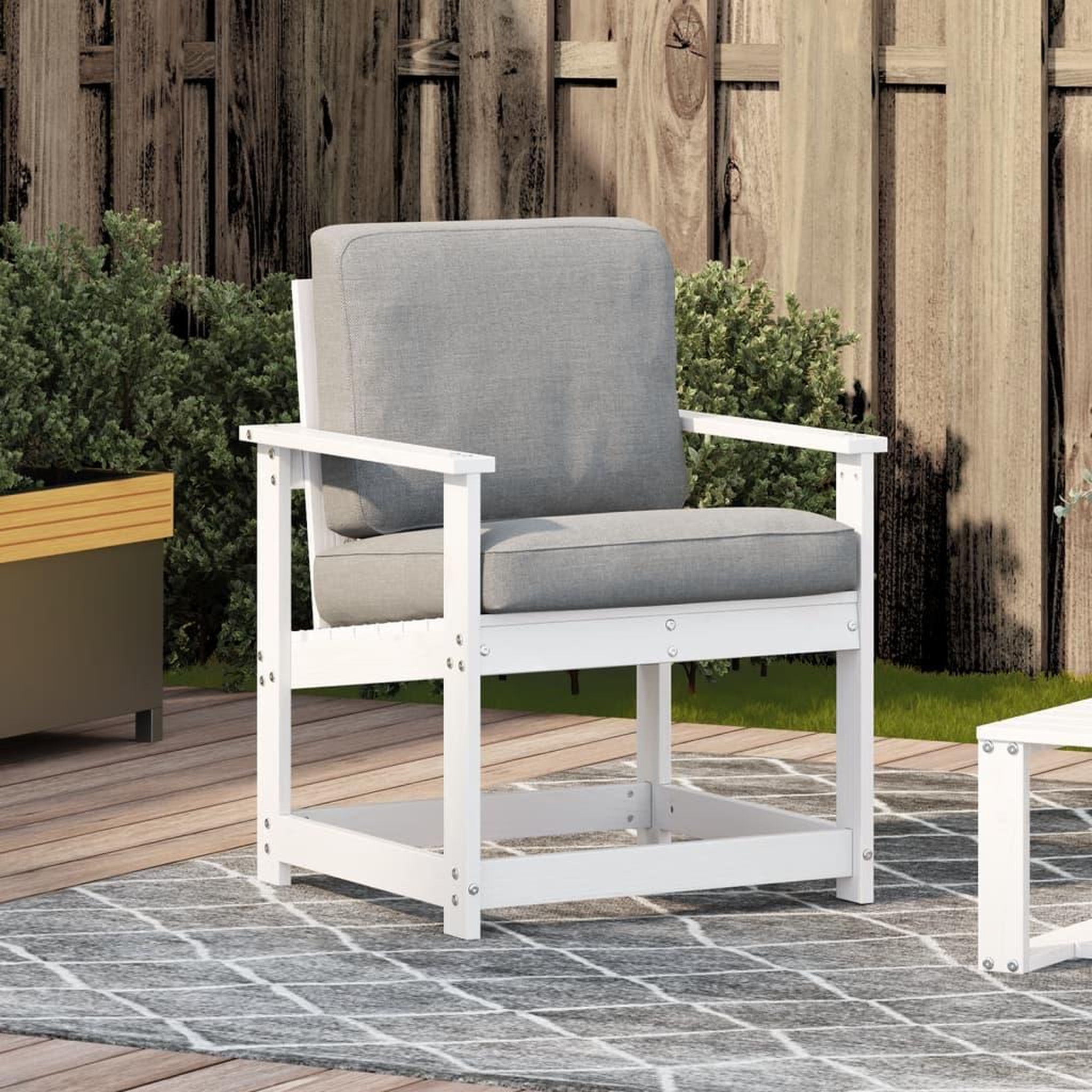 Voir la diapositive 3 : VIDAXL Chaise de jardin blanc 62x56x77 cm bois de pin massif