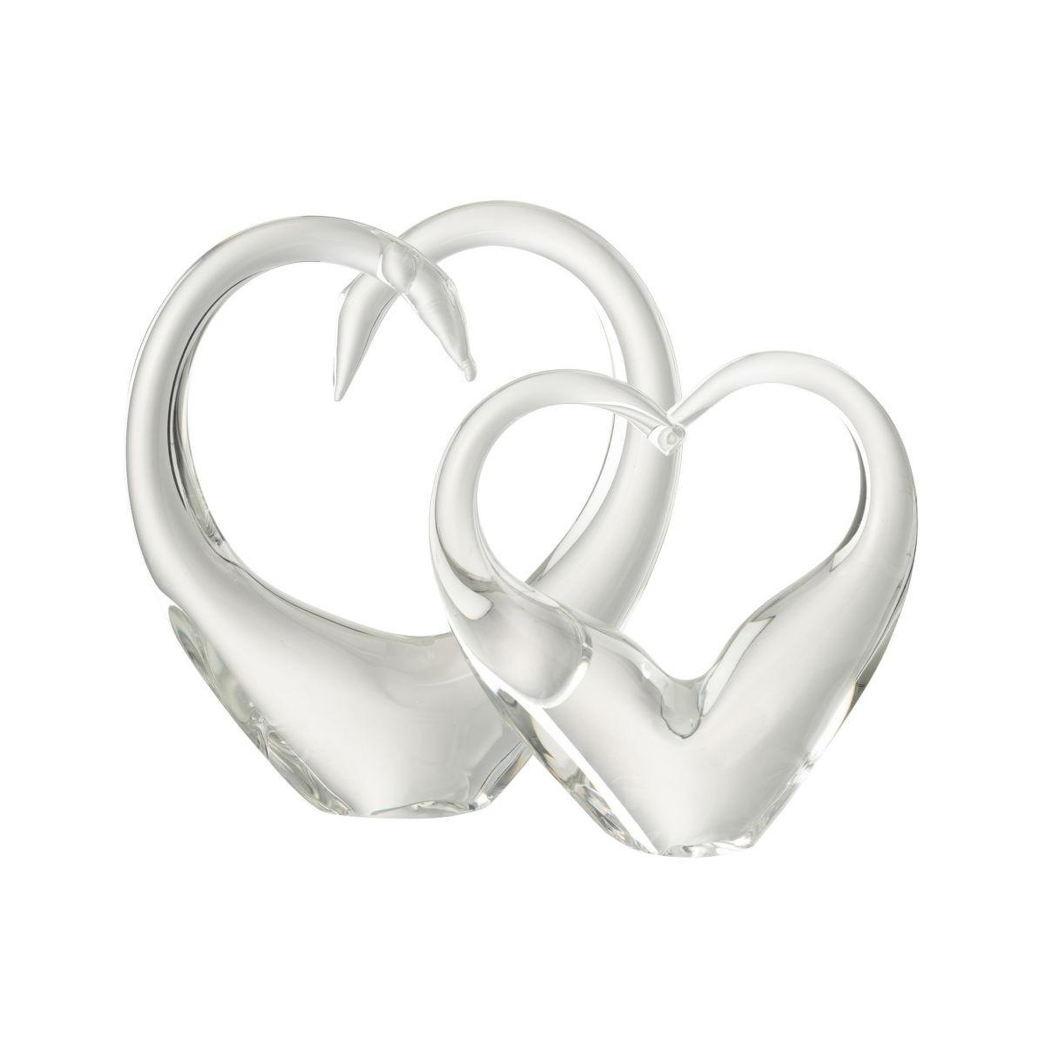 Voir la diapositive 2 : J-LINE Presse-papier en verre  cœur  23cm transparent