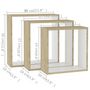 Voir la diapositive 6 : VIDAXL Etageres murales sous forme de cube 3 pcs Blanc et chene sonoma