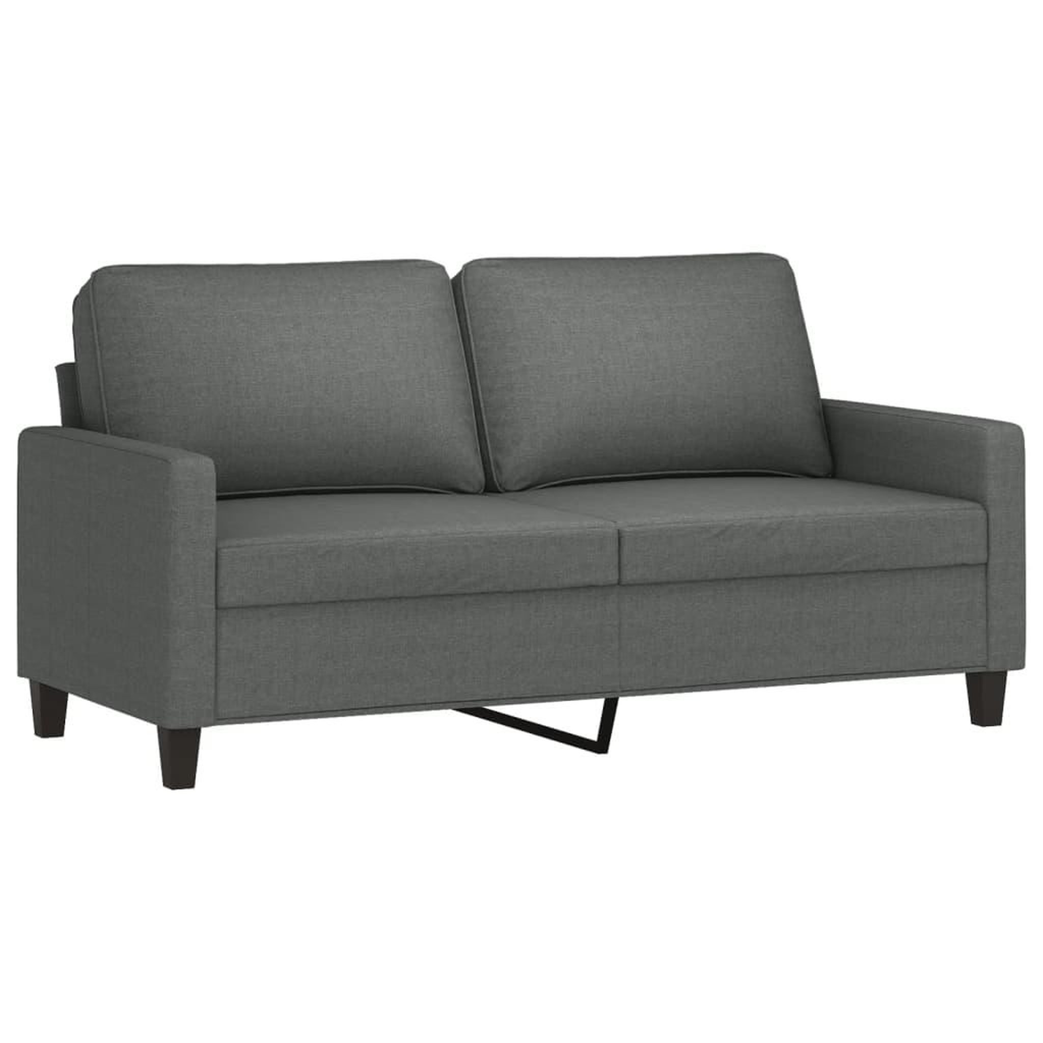 Voir la diapositive 4 : VIDAXL Ensemble de canapes 2 pcs avec coussins Gris fonce Tissu
